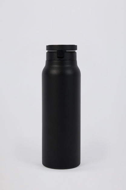 Magnetic Thermos-Insulated Stainless Steel Water Bottle in Black