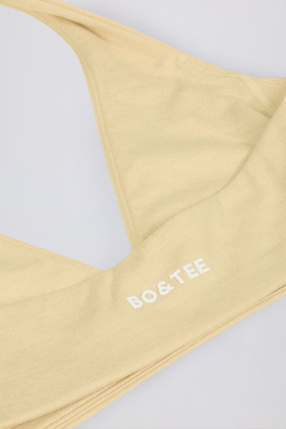 V-Neck Sports Bra in Lemon Marl