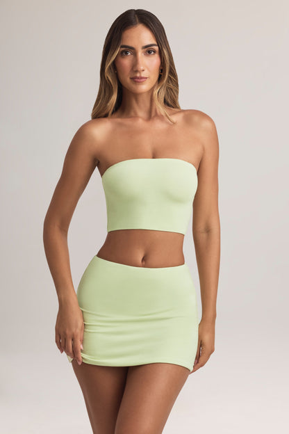Modal Strapless Crop Top in Sage Green