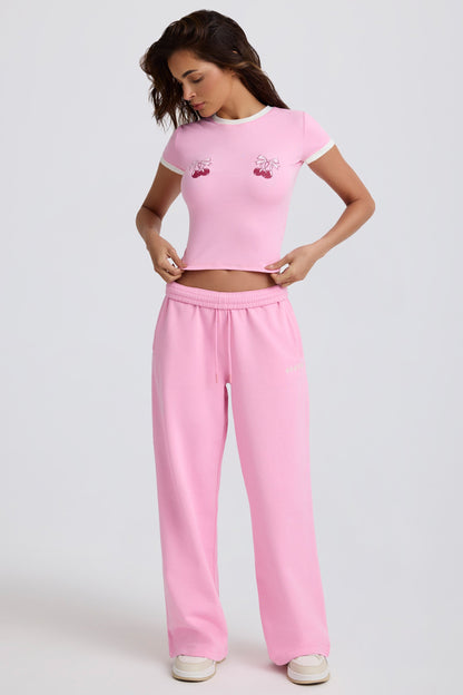 Cropped Baby T-Shirt in Baby Pink