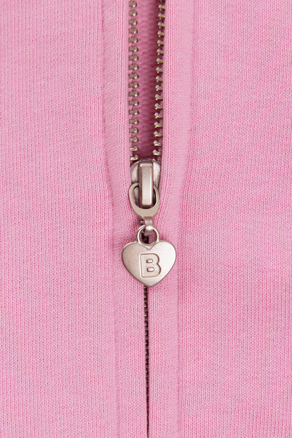 Cropped Zip-Up Hoodie in Baby Pink