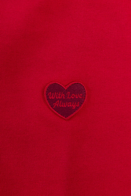 Cropped Zip-Up Hoodie in Hot Red