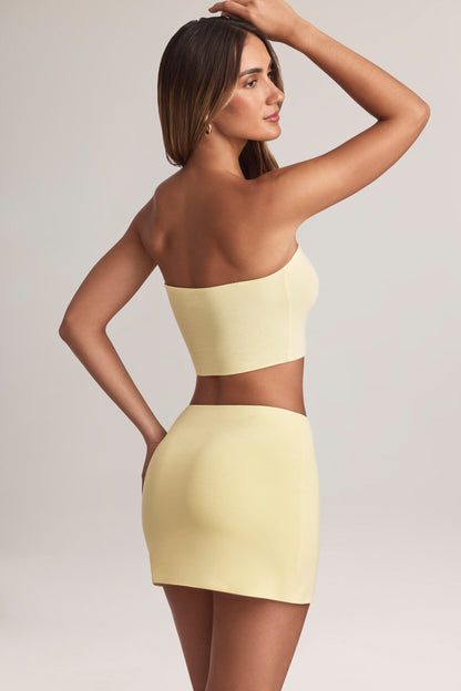 Modal Mid-Rise A-Line Mini Skirt in Lemon Sherbet