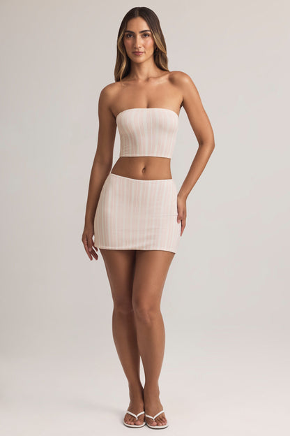 Modal Mid-Rise A-Line Mini Skirt in Stripe Print